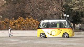 POSTBUS PRESENTS ITS AUTONOM SHUTTLE DRIVERLESS SHUTTLES IN SION CH [upl. by Ahsineb412]