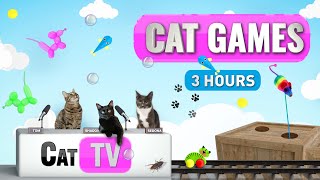 Cat Games  Ultimate Cat TV Compilation Vol 5  3 HOURS 🦎 🐠 🐹 🐟 🎉 [upl. by Anecusa]