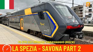 Cab ride La Spezia Cinque Terre Savona Italy Liguria Part 2 to Savona train drivers view in 4K [upl. by Spillihp]