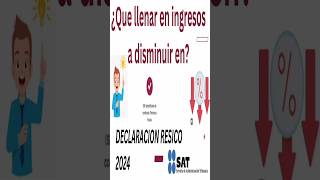 Ingresos a disminuir en la declaración Mensual RESICO sat [upl. by Dorcy]