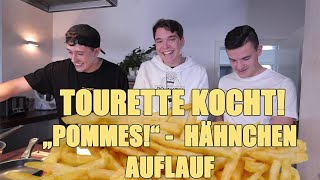 Tourette Kocht  POMMESHähnchen Auflauf mit CrispyRob  Weihnachtsgewitter [upl. by Ahsenwahs]