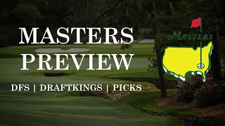 2024 Masters PREVIEW DFS  Draftkings  Picks [upl. by Oppen982]