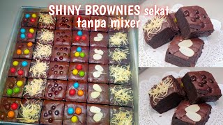 SHINY BROWNIES SEKAT tanpa mixer oven tangkring [upl. by Lesnah]