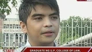 SONA Graduate ng UP College of Law topnotcher sa 2013 Bar Exam [upl. by Colley169]