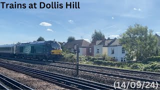 Trains at Dollis Hill tube station 140924 [upl. by Helprin]