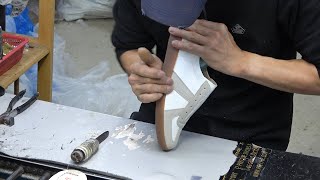 Old Shoe Factory in Korea German Army Sneakers Making Process [upl. by Asetal883]