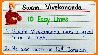 Swami Vivekananda essay in English 10 lines  10 lines essay on Swami Vivekananda in English writing [upl. by Annahpos718]