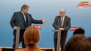 Pressekonferenz quotSPÖProgramm für Arbeit und Wirtschaftquot Josef Muchitsch und C Matznetter 19924 [upl. by Berkin532]