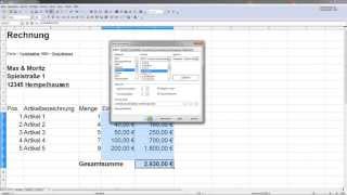 Einfache Rechnung erstellen  MwSt mit Excel oder Open Office Calc [upl. by Nelia]