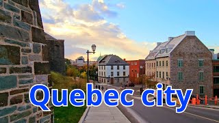 Walking in Quebec city  SaintJohn Gate  HôtelDieu de Québec  Graffiti wall  Tour 2023 UHD [upl. by Ahsirak]