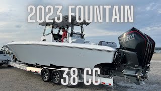 ALL NEW 2023 Fountain 38 CC powered by Quad Mercury 450R  Updated Live Well Console and Hardtop [upl. by Nezah139]