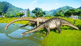 🌍 Jurassic World Evolution  All Biggest Dinosaurs Eating amp Drinking Together [upl. by Shelburne775]