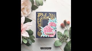 Fresh Cut Peony Floral Frame Thank You Card [upl. by Enimzzaj290]