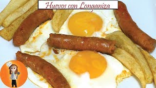 Huevos con Longaniza  Receta de Cocina en Familia [upl. by Charteris]