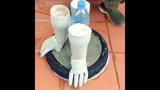 Cement Craft Ideas  DIY Cement Pots With Gloves [upl. by Deloris]