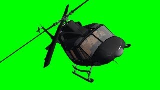 Helicopter Bell Fly By with Sound on green screen  free green screen 6  free use [upl. by Anisamoht]