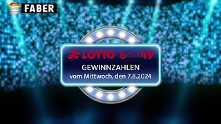 FABER Lotto · LottoGewinnzahlen vom Mittwoch den 07082024 [upl. by Alvira]