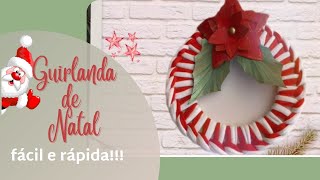 Guirlanda de Natal em fio de malha para Iniciante 🎄mulherencantoserecantos [upl. by Ainosal]