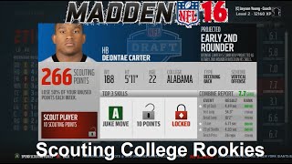 Madden NFL 16 CFM Scouting College Rookies Xbox One [upl. by Derrej367]