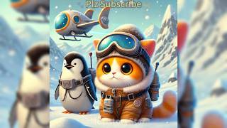 🐈Cute Cat And Penguin Friend🐧cat cats catshorts ai funny kitten cutecats cute MCUstoryStar [upl. by Gnirps677]