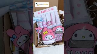 Packing my melody paper squishy order fake 🎀 Comment what to do next 👉🏻 papercraft shorts [upl. by Harehs329]