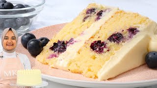 Melt in your mouth LEMON BLUEBERRY CAKE with the most velvety crumb [upl. by Thurlough896]