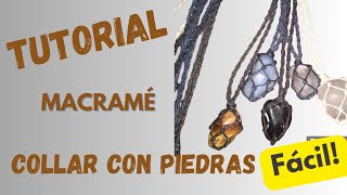 Como engarzar una piedra con hiloFACIL collar macramé con piedra [upl. by Nilak]