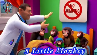 5 littleMonkey Jumping on the  Mama call the doctor said amp Nursery rhymes song  kids spaceship [upl. by Messere612]