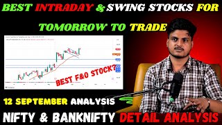 Swing Stocks to Buy Tomorrow  Nifty amp Banknifty Detail Analysis  CRASH NOW   12 September 2024 [upl. by Eidnam]