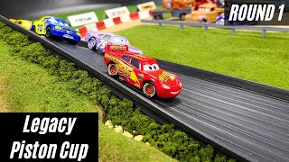 Lightning McQueen Races in the Legacy Piston Cup  Disney Pixar Cars Racing [upl. by Ittak657]