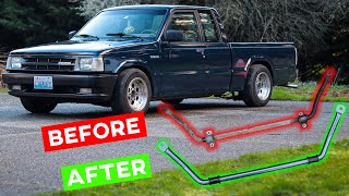 Putting A Stiffer Front Sway Bar On My Mazda Minitruck  Was It Worth It [upl. by Hakan485]