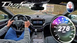 Maserati Ghibli Trofeo V8 quotGentlemans Ferrariquot on Autobahn [upl. by Crista573]