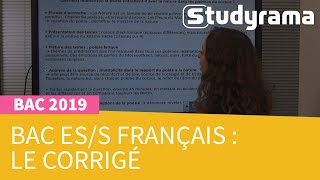 Bac 2019  corrigé de français série ESS [upl. by Ardnuyek]