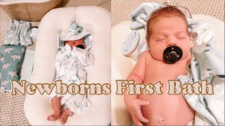 NEWBORNS VERY FIRST BATH AT HOME  DAY IN THE LIFE WITH A NEWBORN  10 DAYS POSTPARTUM [upl. by Navek]