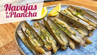 NAVAJAS A LA PLANCHA con el aliño perfecto de ajo y perejil [upl. by Elinnet]