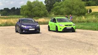 FORD FOCUS RS VS OPEL ASTRA OPC drag drift sprint [upl. by Lose120]