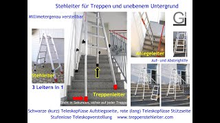 wwwteleskopleitercom Die Treppenleiter die auf jeder Treppe steht [upl. by Burbank245]