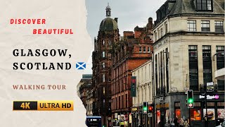 Discover Glasgow Scotland 🏴󠁧󠁢󠁳󠁣󠁴󠁿  Walking Tour in Stunning 4K HD [upl. by Yttocs]