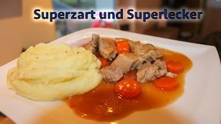 Ragout vom Schwein Schweinsragout leicht gemacht [upl. by Helbonna602]