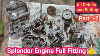 Hero Splendor Full Engine Repairing and Fitting  Engine Restoration part2 [upl. by Malina636]