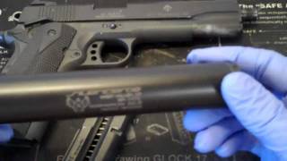 GSG 1911  Silencerco Sparrow silencer Video Review [upl. by Mordy]