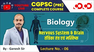 Lecture06 तंत्रिका तंत्र एवं मस्तिष्क  Nervous system and Brain  CGPSC Prelims Live Free Classes [upl. by Euginomod]