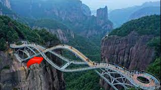 China Adventures Place Thrilling Exploration at Ruyi Glass Bridge 1 [upl. by Jaquiss]