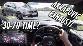 2019 VW GOLF R DRIVING POVREVIEW  AKRAPOVIC EXHAUST [upl. by Odarnoc]