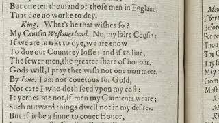 St Crispins Day Speech from Shakespeares quotLife of Henry Vquot read in late Elizabethan Pronunciation [upl. by Gesner]