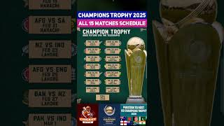 ICC Champions Trophy 2025 Schedule  Champions Trophy 2025 Schedule championstrophy2025schedule [upl. by Poler246]