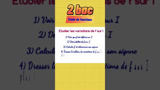 Comment étudier les variations dune fonction maths 2bacbiof maroc [upl. by Allebram196]