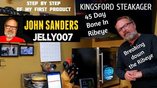 KINGSFORD STEAKAGER 45 DAY BONE IN RIBEYE part 3 how to cut up dry aged amp Sous Vide steak ager [upl. by Kennie]