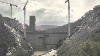 Cotter Dam 2012 Flood Overtopping Timelapse 1130am  10pm [upl. by Eseela]