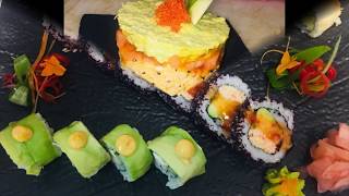 TOP 50 SPECIAL SUSHI ROLLS 2019 SUSHI BEAUTIFUL PLATE DYNAMITE ROLL URAMAKI SALMON AVOCADO [upl. by Ettesyl]